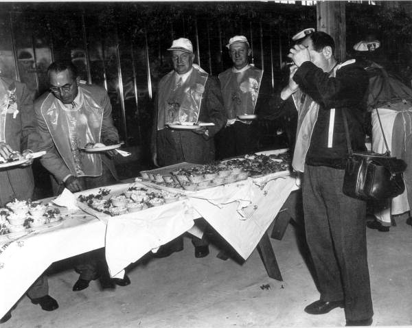 Unidentified people gather for the barbeque at Anthony Farms - Ocala, Florida .
