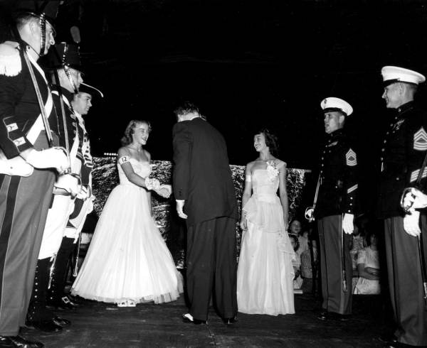Governor Fuller Warren congratulating the runner-up - Leesburg, Florida