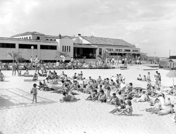 Florida Memory • Beach scene with casino in the background ...