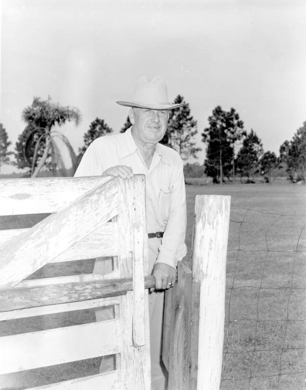 Close up of Heber Meeks, general manager of Orlando Cattle Company's ranch - Deer Park, Florida