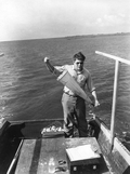 Bob Ingle on a oyster boat - Apalachicola, Florida