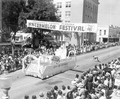 Crowd watching parade at the watermelon festival - Leesburg, Florida