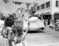 Young women on float in the parade at the watermelon festival - Leesburg, Florida
