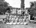 Beauty contestants with two Marine Corps escorts at the watermelon festival - Leesburg, Florida