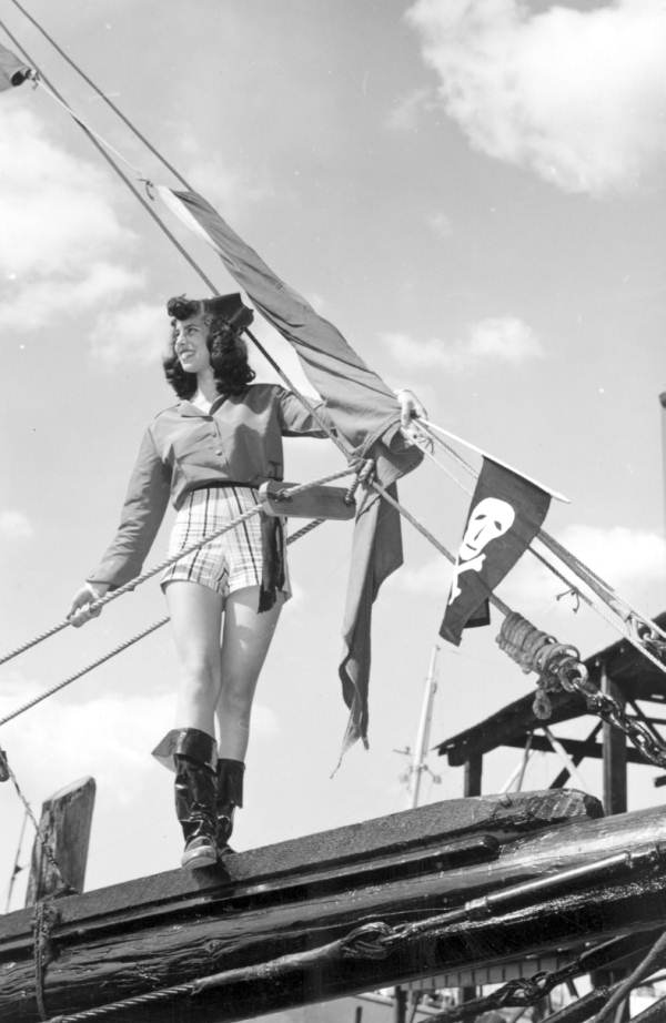 Young woman at the Gasparilla festival - Tampa, Florida.