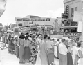 People gathered on the street to watch the parade at the watermelon festival - Leesburg, Florida