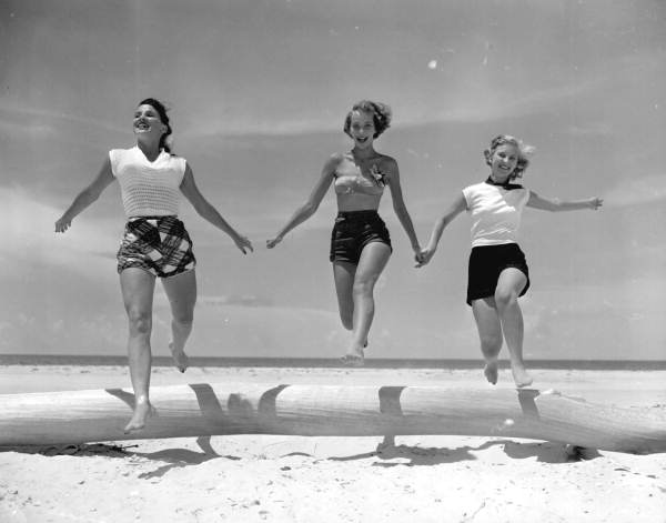 Three young women on the beach - Saint George Island, Florida