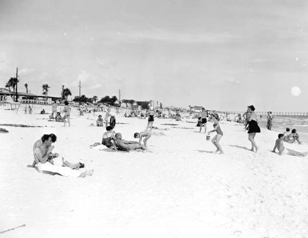 People on the beach.