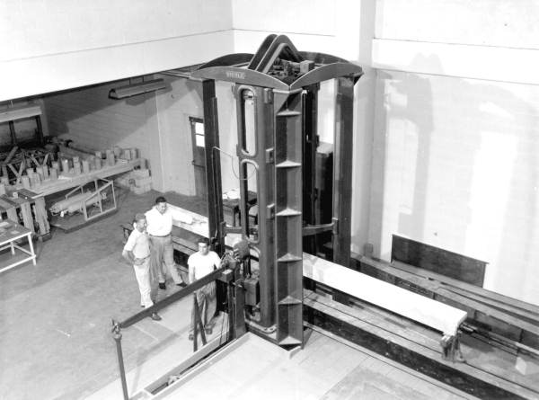 Compression testing of materials at the University of Florida - Gainesville, Florida.