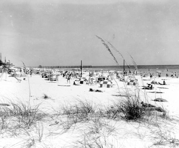 View of beach goers - Panama City Beach, Florida.