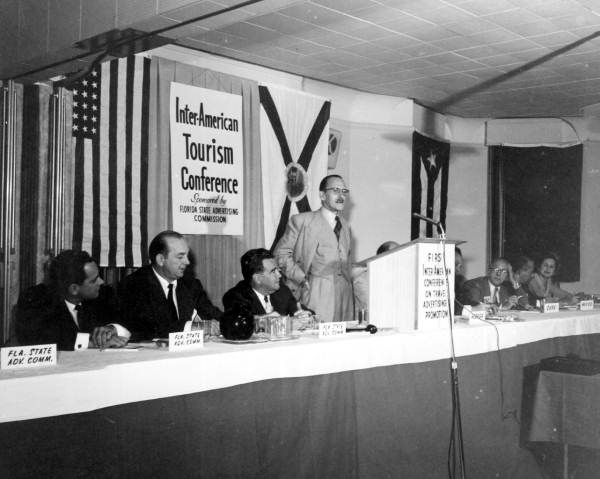 F. H. Robertson of Jamaica speaking at the Inter-American Tourism Conference - Palm Beach, Florida