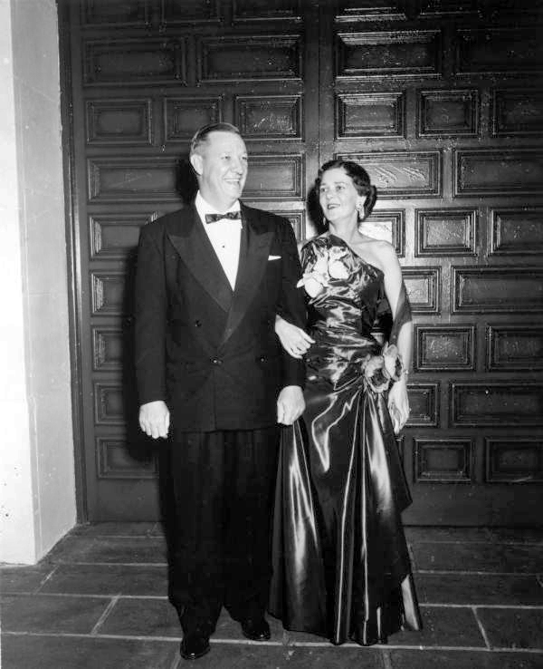 Maryland Governor McKeldin and his wife in formal attire at the Governors' Conference - Boca Raton, Florida.
