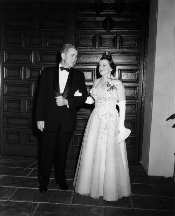Louisiana Governor Robert Kennon and his wife in formal attire during the Governors' Conference - Boca Raton, Florida.