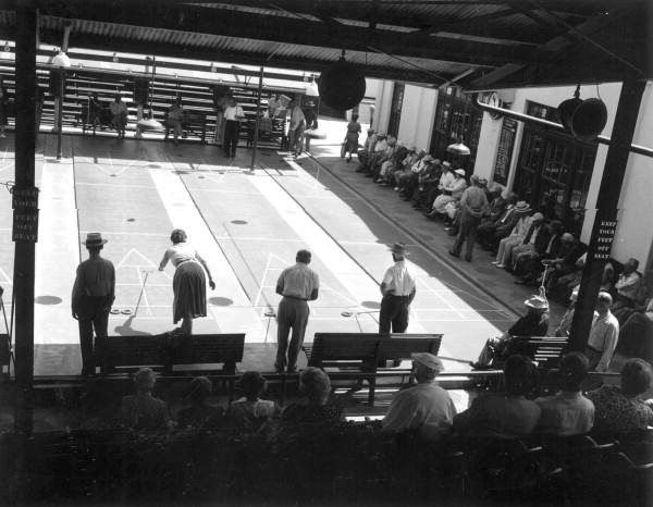 Players on a shuffleboard court - Saint Petersburg, Florida .