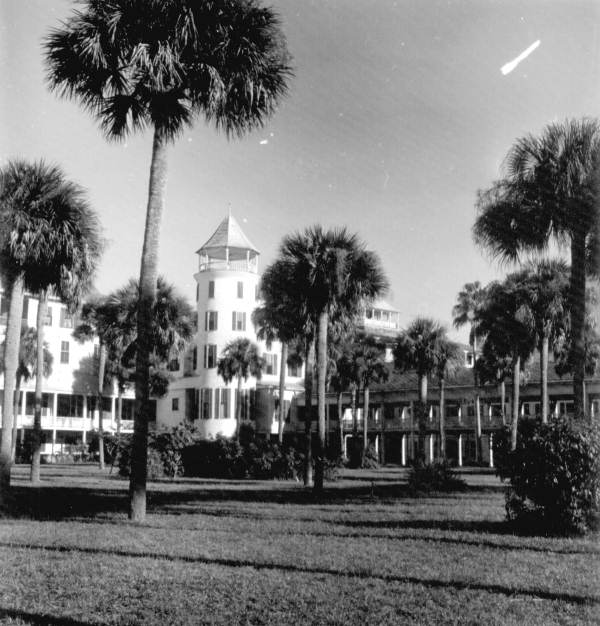 Several palm trees decorate the grounds of Hotel Ormond - Ormond Beach, Florida.