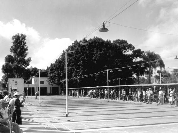 Several people playing shuffleboard at Sunshine Park - Orlando, Florida