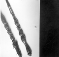 Wooden spindles on display at McKee's Museum of Sunken Treasure - Plantation Key, Florida