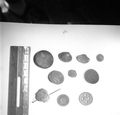 Buttons and needle on display at McKee's Museum of Sunken Treasure - Plantation Key, Florida