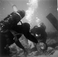 Fred Logan and Art McKee at the wreck site of Capitana, El Rubi Segundo - Plantation Key, Florida .