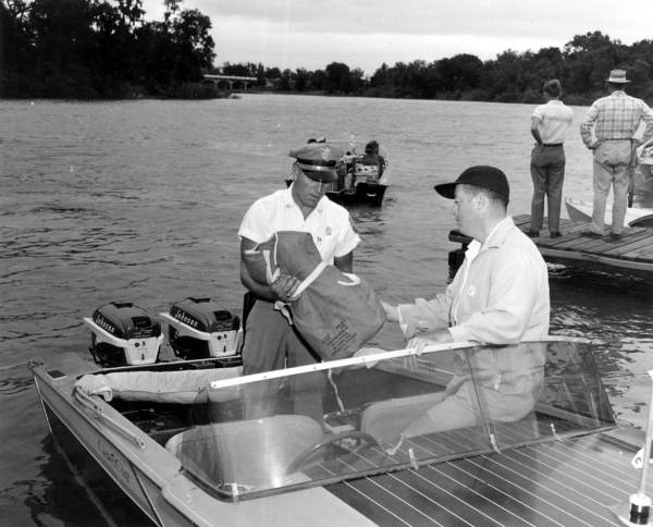 Boater getting lifesaving and safety instructions