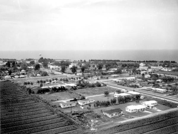 Aerial view of Pahokee, Florida.