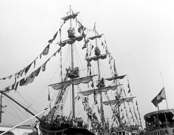 The "Jose Gaspar" pirate ship at the Gasparilla Carnival - Tampa, Florida.
