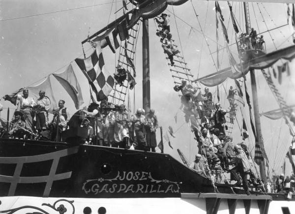 The "Jose Gaspar" pirate ship at the Gasparilla Carnival - Tampa, Florida.