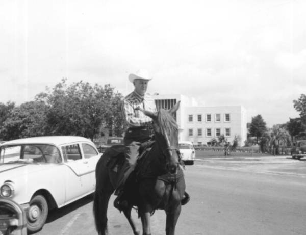 Senator Newman Brackin on horseback - Crestview, Florida