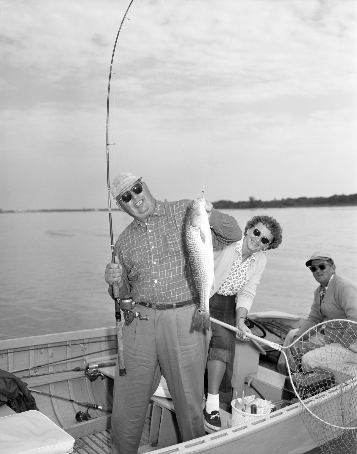 Roy and Delores Martin proudly displaying their redfish catch - Marco Island, Florida