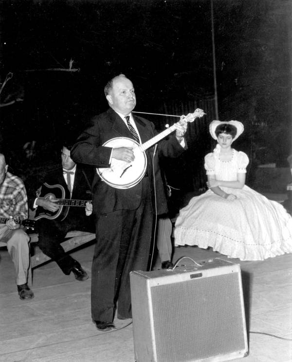 F. W. Bedenbaugh playing his banjo at the Florida Folk Festival - White Springs, Florida