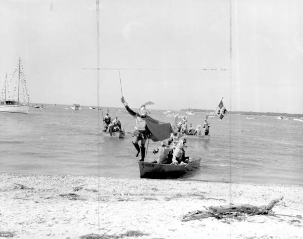 The landing of De Soto on the beach during the De Soto Pageant- Bradenton, Florida.