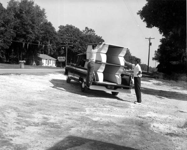 Transporting pier boats - Weeki Wachee Spring, Florida.