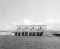 A hurricane gate at the junction of a waterway and canals in flood control district - Lake Okeechobee, Florida.