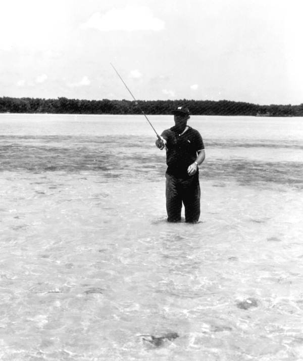 Fisherman bonefishing in the Florida Keys: