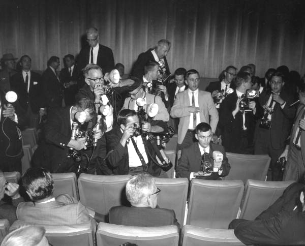 Men gathered at Disney World press conference - Orlando, Florida