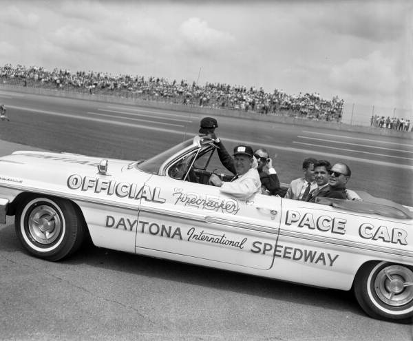 The official pace car and passengers at the Speed race in Fourth of July - Daytona Beach, Florida