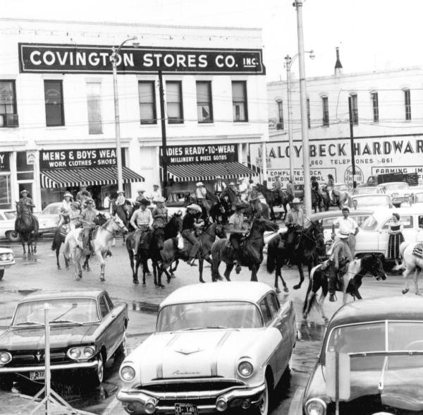Horseback riders parade through Andulusia, Alabama