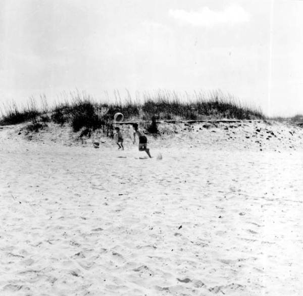 Peterson family boys playing at the beach.
