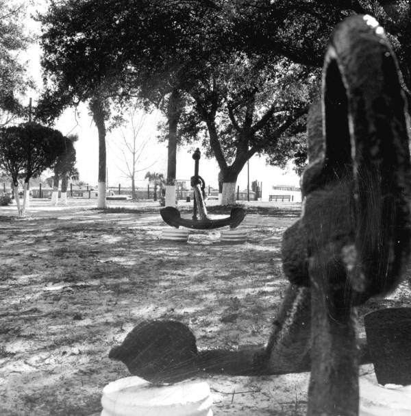 Anchors in Waterfront park : Apalachicola, Florida.