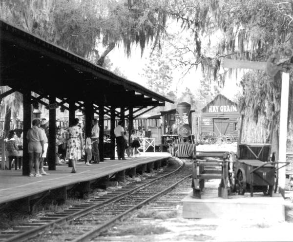 Railway station at the Six Gun Territory tourist attraction - Ocala, Florida.