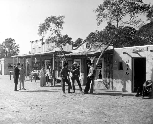 View of Floridaland western ghost town attraction - Osprey, Florida
