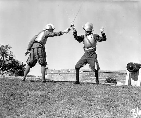 Sword fighting exhibition during the Quadricentennial Festival - Saint Augustine, Florida