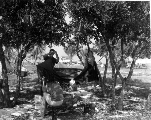 Campers at Fort Jefferson's camp area