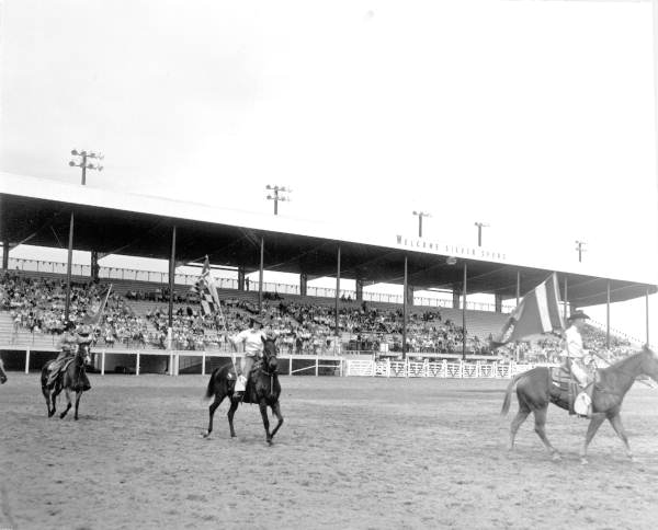 Riders and horses perform at the rodeo - Kissimmee, Florida .