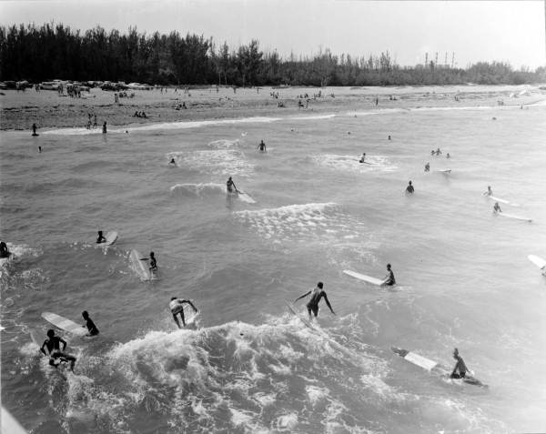 Surfers at Dania beach