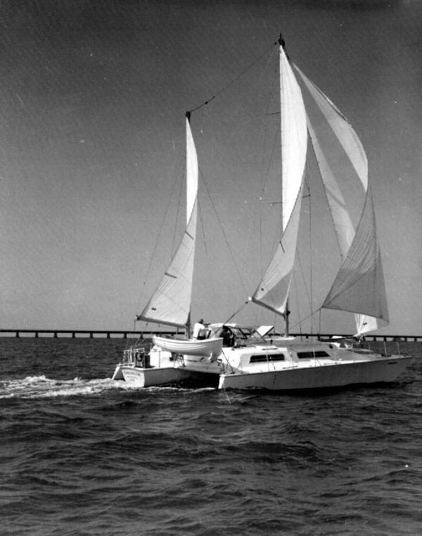 Catamaran boat en route to Key West