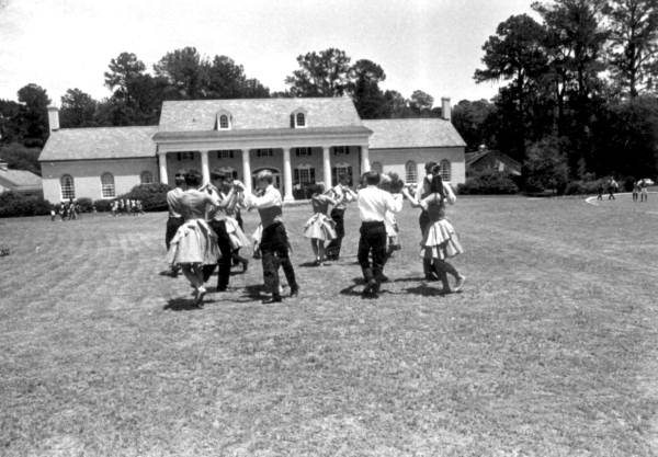Folk dancing at the Florida Folk Festival on the grounds of the Stephen Foster Memorial - White Springs, Florida