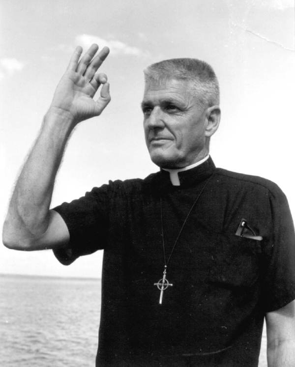 Father Jean Chance at the Florida Seafood Festival - Apalachicola, Florida