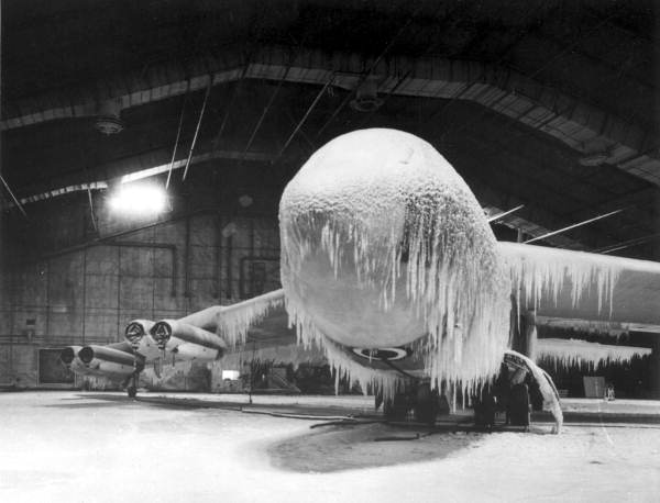 Plane with ice at the base- Eglin Air Force Base, Florida