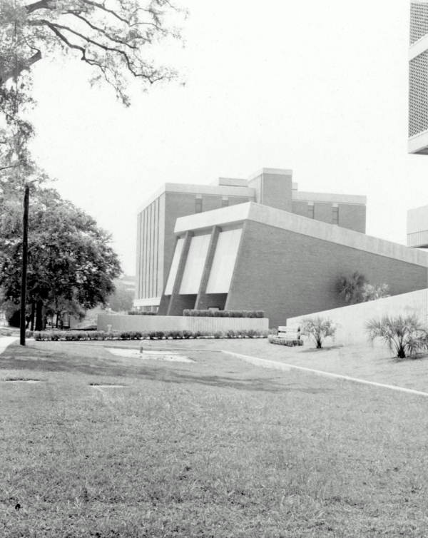 Fisher Lecture Hall with the Oceanography/Statistics Building in background - Tallahassee, Florida.